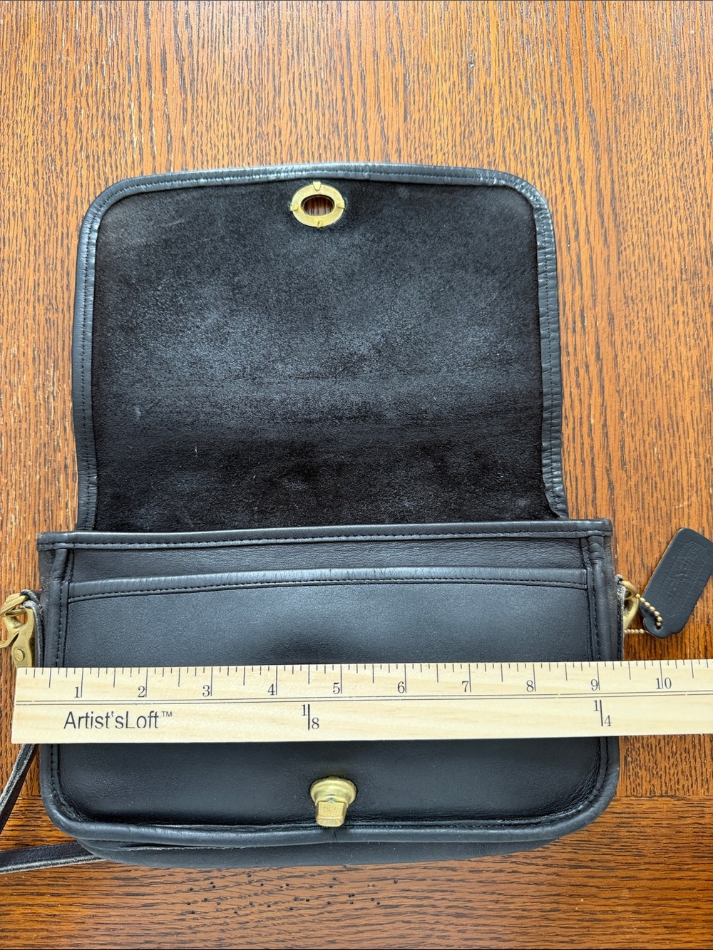 Vintage Coach Black Turnlock Crossbody | Made in USA | Restored Leather - Picture 15 of 16